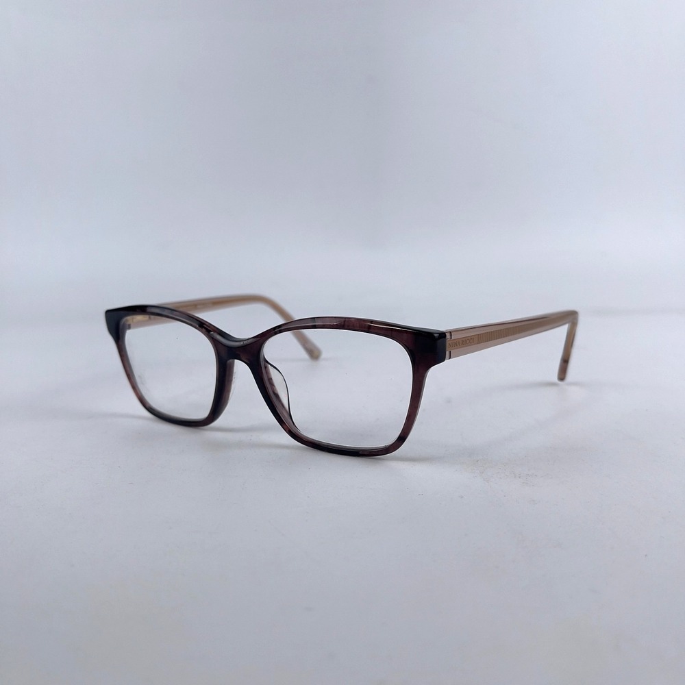 Nina Ricci Unisex Adults Eyeglasses Frame Brown Plastic Full Rim Cat Eye 140 mm
